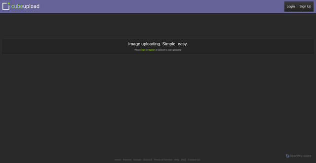 Security scan screenshot of https://cubeupload.com