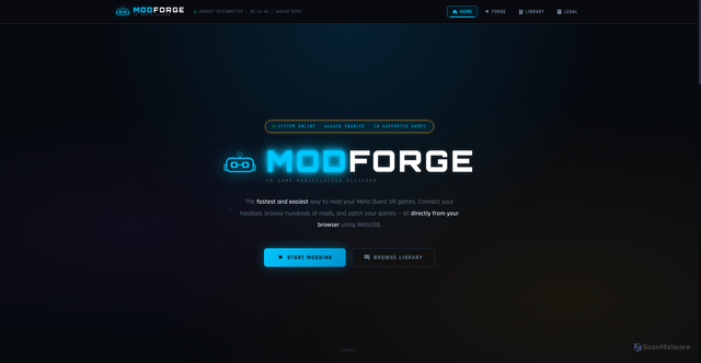 Security scan screenshot of https://modforge-2xdklbvks8.edgeone.app/
