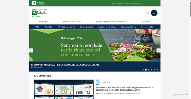 Security scan screenshot of https://www.ats-pavia.it