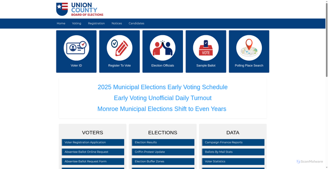 Security scan screenshot of https://unioncountyncelections.gov/