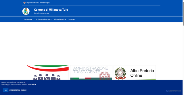 Security scan screenshot of https://www.comune.villanovatulo.ca.it/hh/index.php?jvs=0&acc=1
