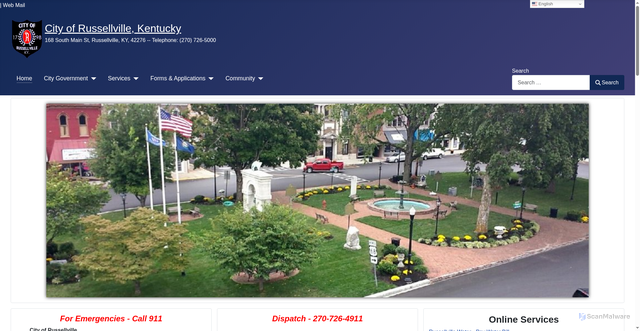 Security scan screenshot of https://russellvilleky.gov/