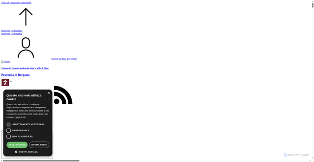 Security scan screenshot of https://www.unionealmevilladalme.it