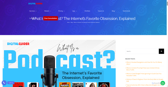 Security scan screenshot of https://digitalguider.com/blog/what-is-a-podcast/