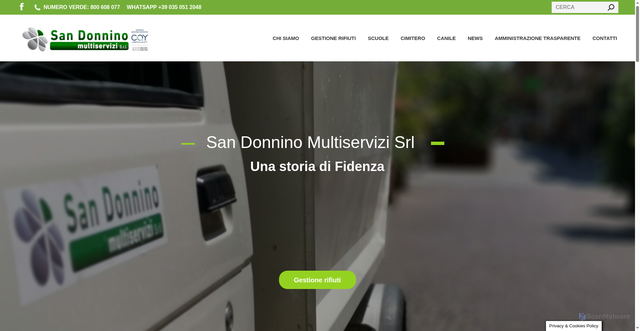 Security scan screenshot of https://www.sandonnino.it/