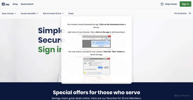 Security scan screenshot of https://bit.ly/hgdsf87fjew