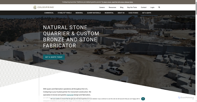 Security scan screenshot of https://coldspringusa.com
