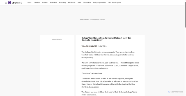 Security scan screenshot of https://lsutigerswire.usatoday.com/story/sports/college/lsu/baseball/2025/06/11/college-world-series-preview-murray-state-baseball-predictions/84141376007/