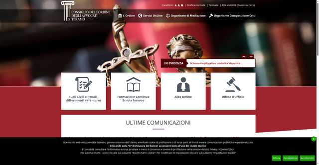 Security scan screenshot of https://www.ordineavvocatiteramo.it/