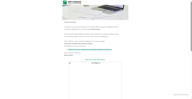 Security scan screenshot of http://messagrie-conseillerbnpparibasnumero-requis-nki3c43ch.vercel.app/