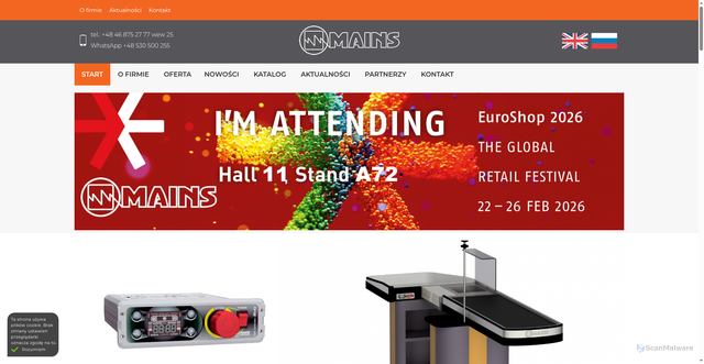 Security scan screenshot of https://www.mainsltd.eu