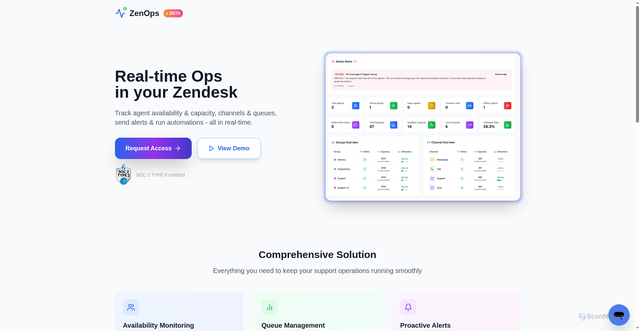 Security scan screenshot of https://zenops.cx/