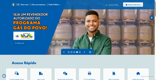 Security scan screenshot of https://www.caixa.gov.br/Paginas/home-caixa.aspx