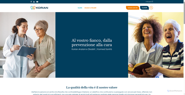 Security scan screenshot of https://korian.it