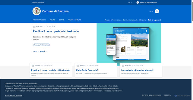 Security scan screenshot of https://www.comune.barzana.bg.it/