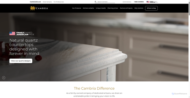 Security scan screenshot of https://www.cambriausa.com