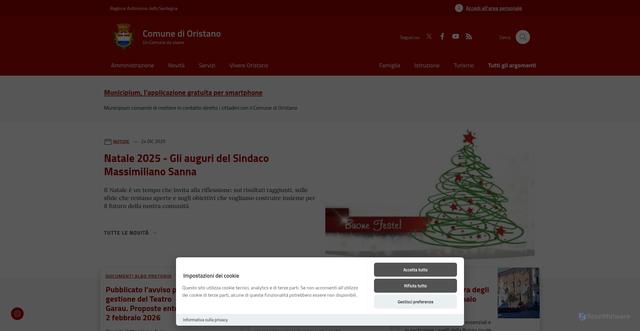 Security scan screenshot of https://comune.oristano.it/it/