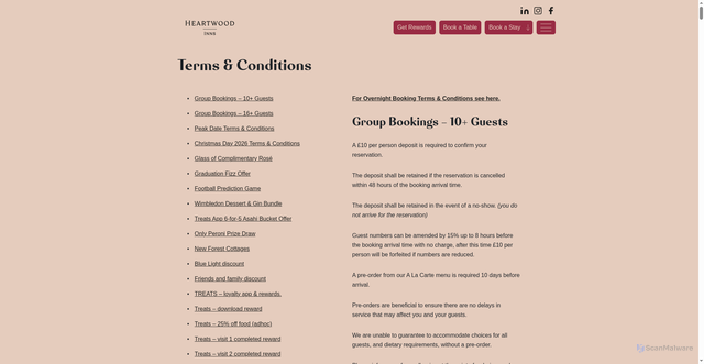 Security scan screenshot of https://heartwoodinns.com/terms/?utm_source=Atreemo&utm_medium=email&utm_campaign=4721-HWI%20Summer%20Rose%20Non-Treats