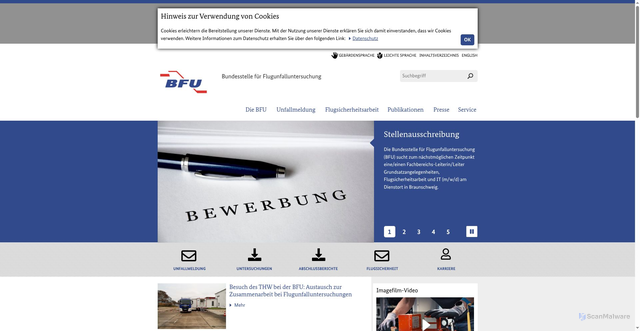 Security scan screenshot of https://www.bfu-web.de/DE/Home/home_node.html