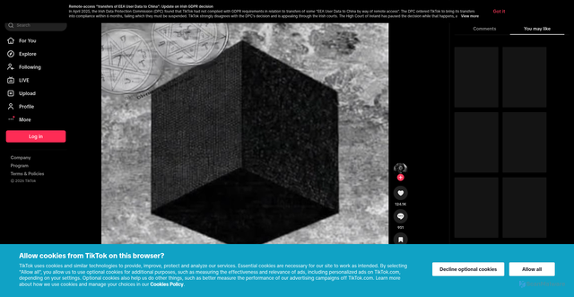 Security scan screenshot of https://vt.tiktok.com/ZS9c687pa/