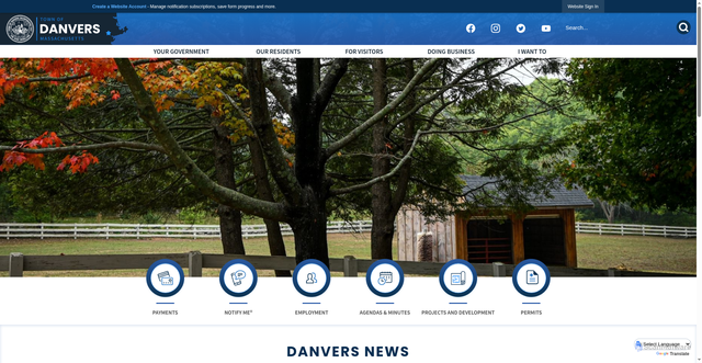 Security scan screenshot of https://www.danversma.gov/