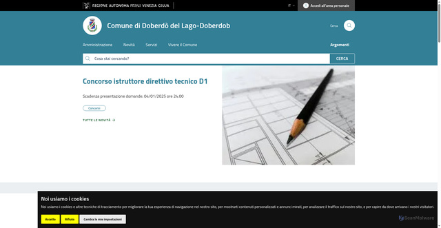 Security scan screenshot of https://www.comune.doberdo.go.it/