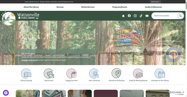 Security scan screenshot of https://watsonville.gov/2327/Library