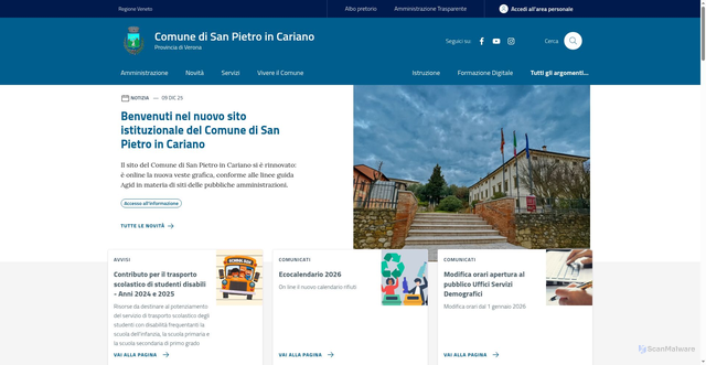 Security scan screenshot of https://www.comune.sanpietroincariano.vr.it/