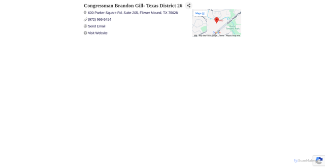 Security scan screenshot of https://chamber.metroportchamber.org/list/member/congressman-brandon-gill-texas-district-26-11449