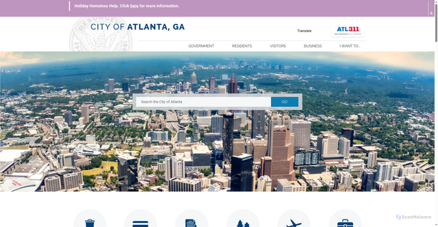 Security scan screenshot of https://www.atlantaga.gov/