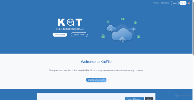 Security scan screenshot of https://katfile.online