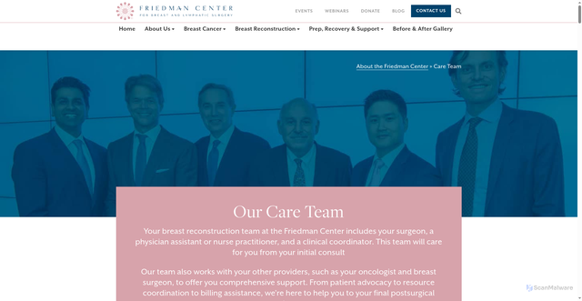 Security scan screenshot of https://friedmancenter.org/about-us/care-team/