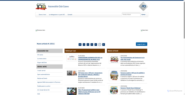 Security scan screenshot of https://www.cuneo.aci.it