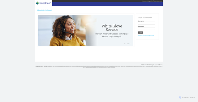 Security scan screenshot of https://loginstatus.webcasts.com