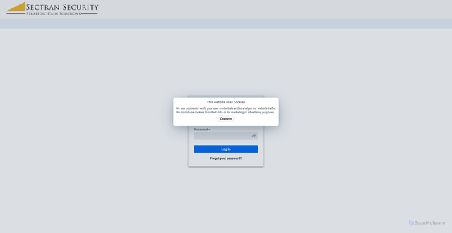 Security scan screenshot of https://cashservices.sectransecurity.com