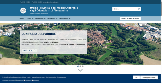 Security scan screenshot of https://www.ordinemedici.al.it/