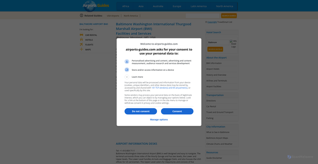 Security scan screenshot of http://www.baltimore-bwi.airports-guides.com/bwi_airport_facilities.html