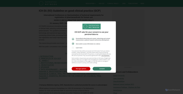Security scan screenshot of https://ichgcp.net