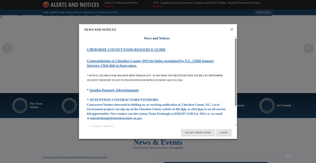 Security scan screenshot of https://www.cherokeecounty-nc.gov/
