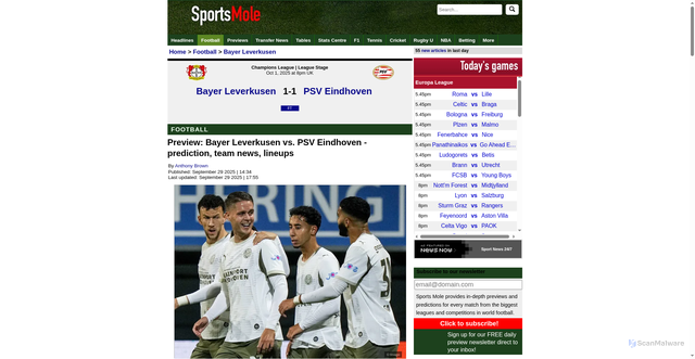 Security scan screenshot of https://www.sportsmole.co.uk/football/bayer-leverkusen/champions-league/preview/b-leverkusen-vs-psv-prediction-team-news-lineups_582561.html