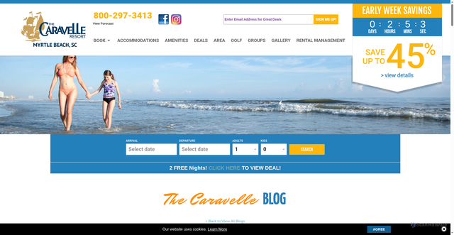 Security scan screenshot of https://www.thecaravelle.com/blog/myrtle-beach-fine-dining/