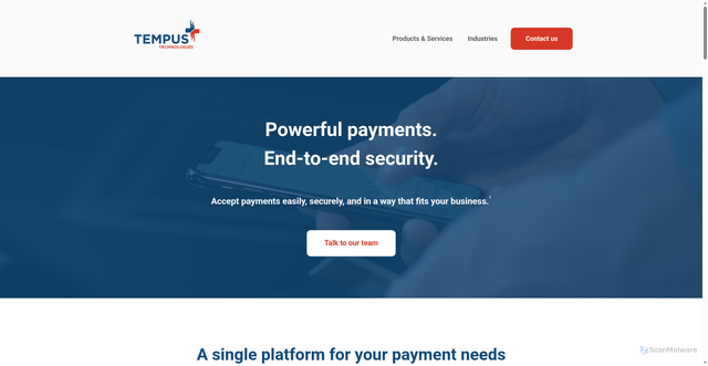 Security scan screenshot of https://tempustechnologies.com