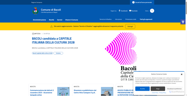 Security scan screenshot of https://comune.bacoli.na.it/