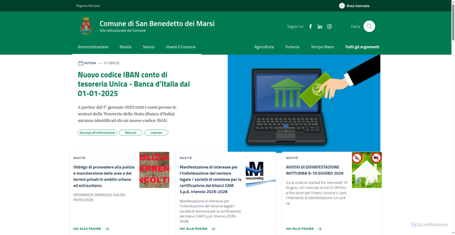 Security scan screenshot of https://comune.sanbenedettodeimarsi.aq.it