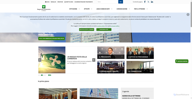 Security scan screenshot of https://www.consiglio.regione.lombardia.it/