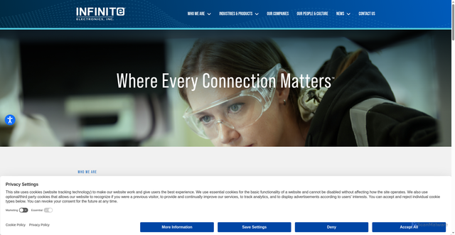 Security scan screenshot of https://www.infiniteelectronics.com/