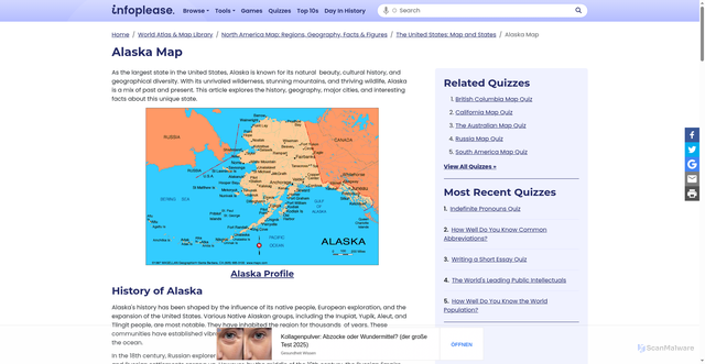 Security scan screenshot of https://www.infoplease.com/atlas/north-america/united-states/alaska-map