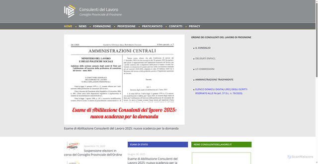 Security scan screenshot of https://www.consulentidellavoro.fr.it/