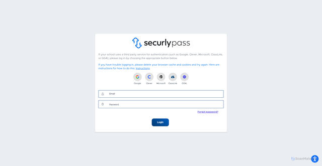Security scan screenshot of https://pass.securly.com/
