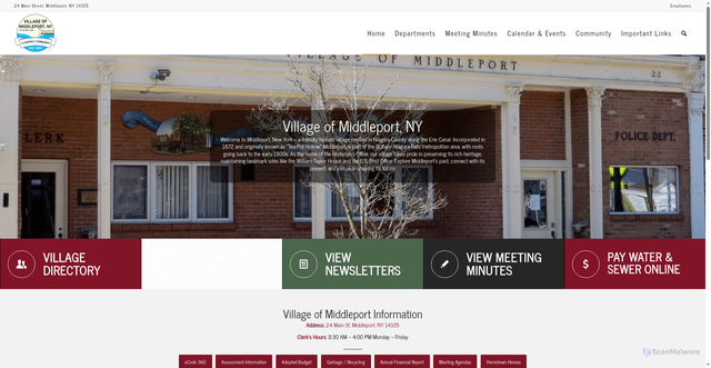 Security scan screenshot of https://middleportny.gov/